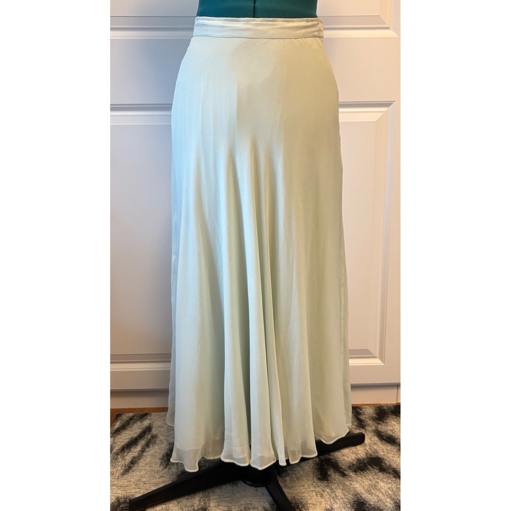 Vintage Oleg Cassini Silk Maxi Skirt 90s Size 6